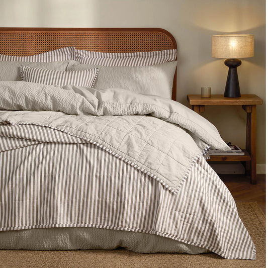 Yard Hebden Quilted Bedspread - Mole/Stone