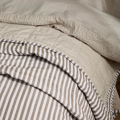 Yard Hebden Quilted Bedspread - Mole/Stone