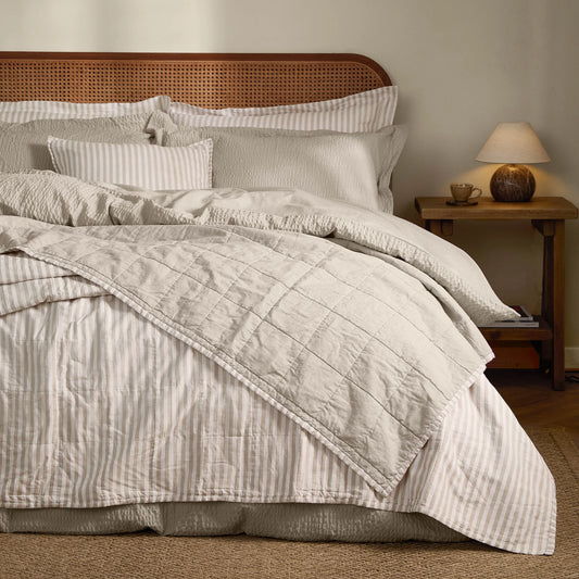 Yard Hebden Quilted Bedspread - Natural/Stone