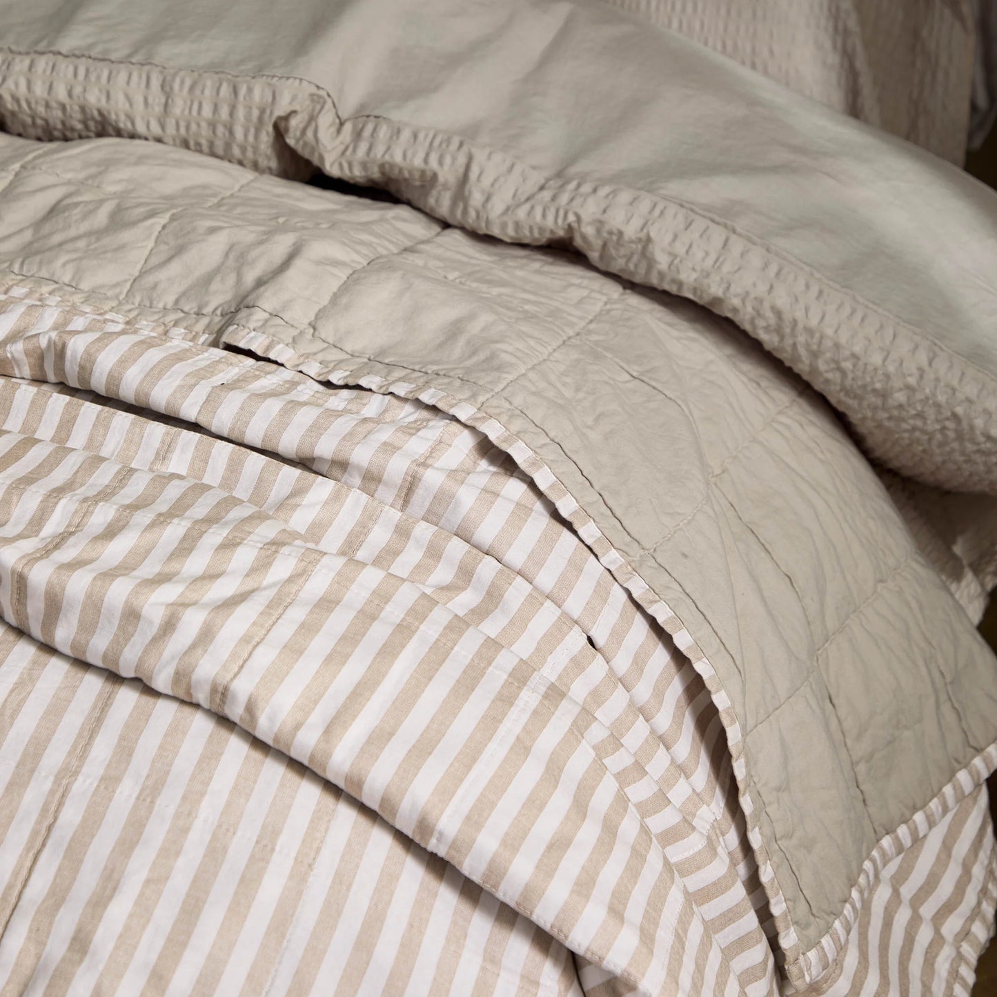Yard Hebden Quilted Bedspread - Natural/Stone