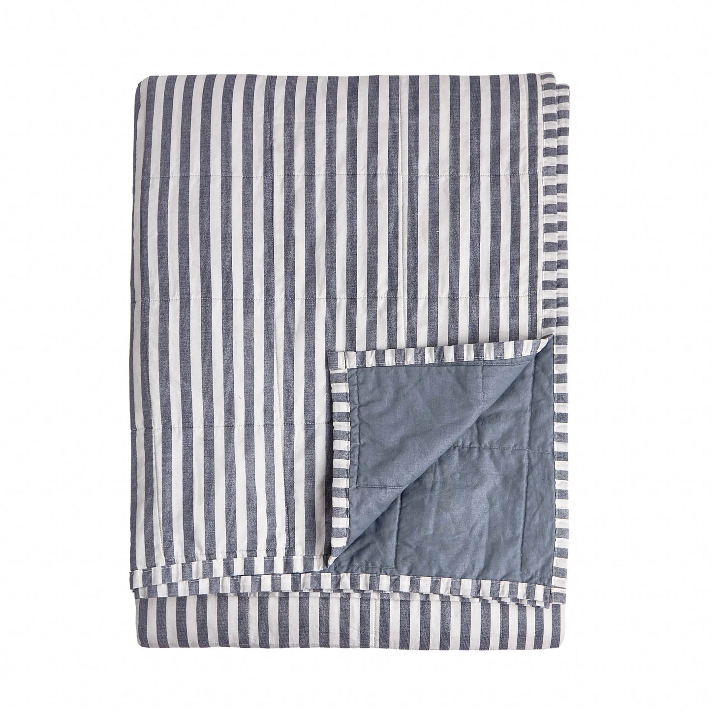 Yard Hebden Quilted Bedspread - Navy/Denim Blue