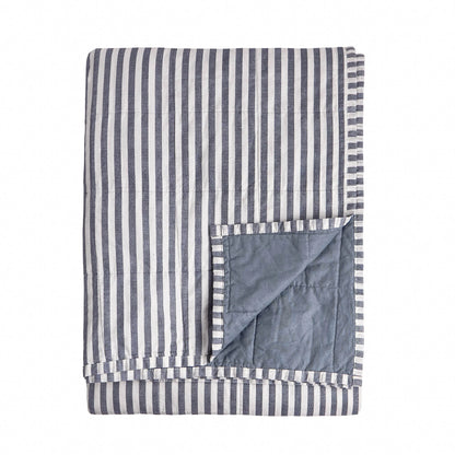 Yard Hebden Quilted Bedspread - Navy/Denim Blue
