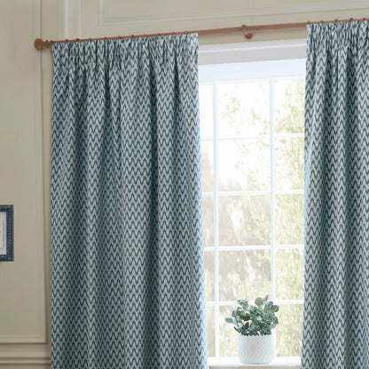 Sanderson Hutton Pencil Pleat Curtains - Blue