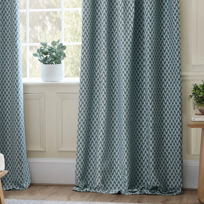 Sanderson Hutton Pencil Pleat Curtains - Blue