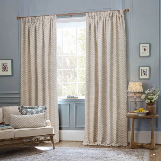 Sanderson Hutton Pencil Pleat Curtains - Linen