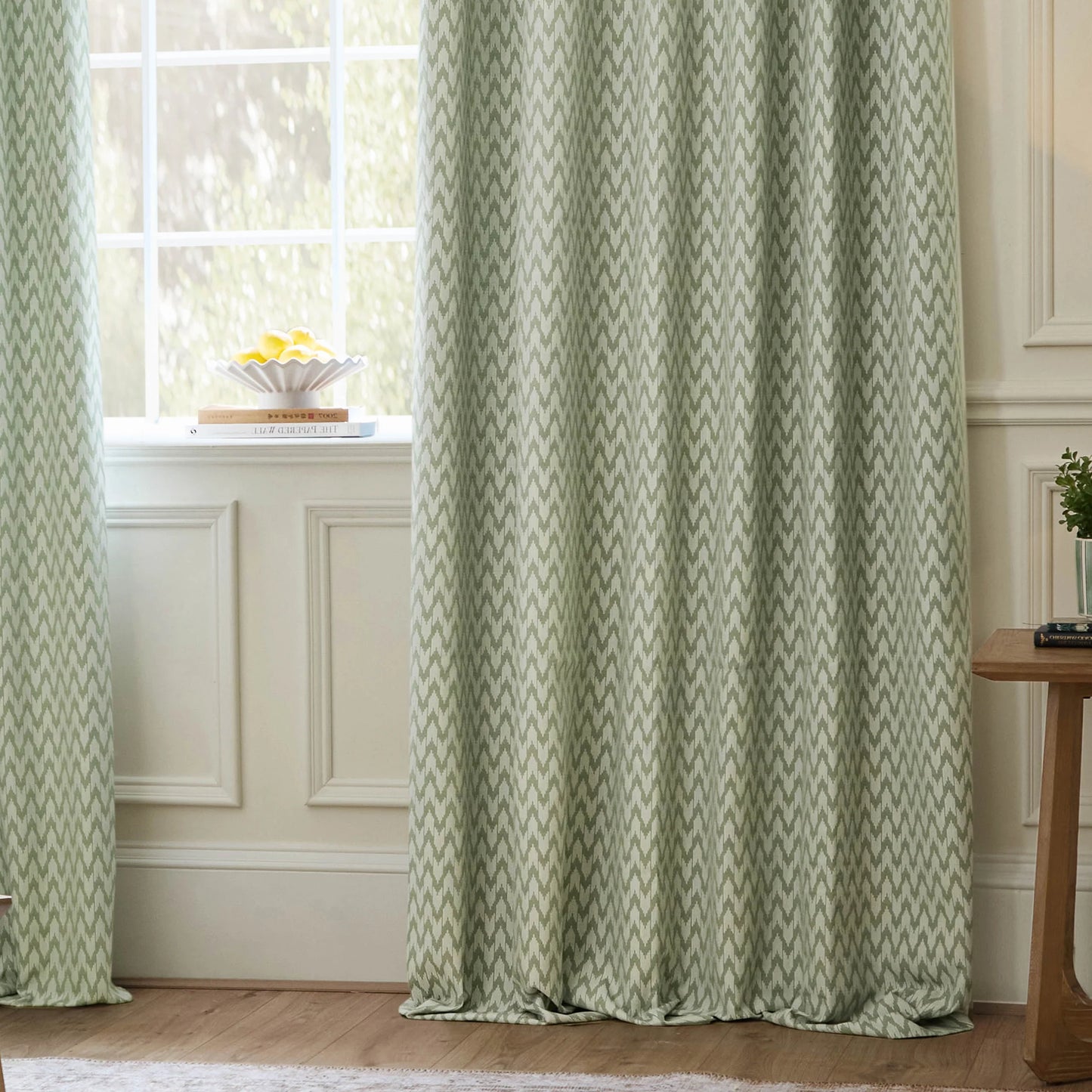 Sanderson Hutton Pencil Pleat Curtains - Sage