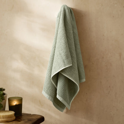 Yard Hebden Waffle Bath Towels - Bay Green
