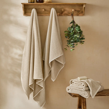 Yard Hebden Waffle Bath Towels - Stone