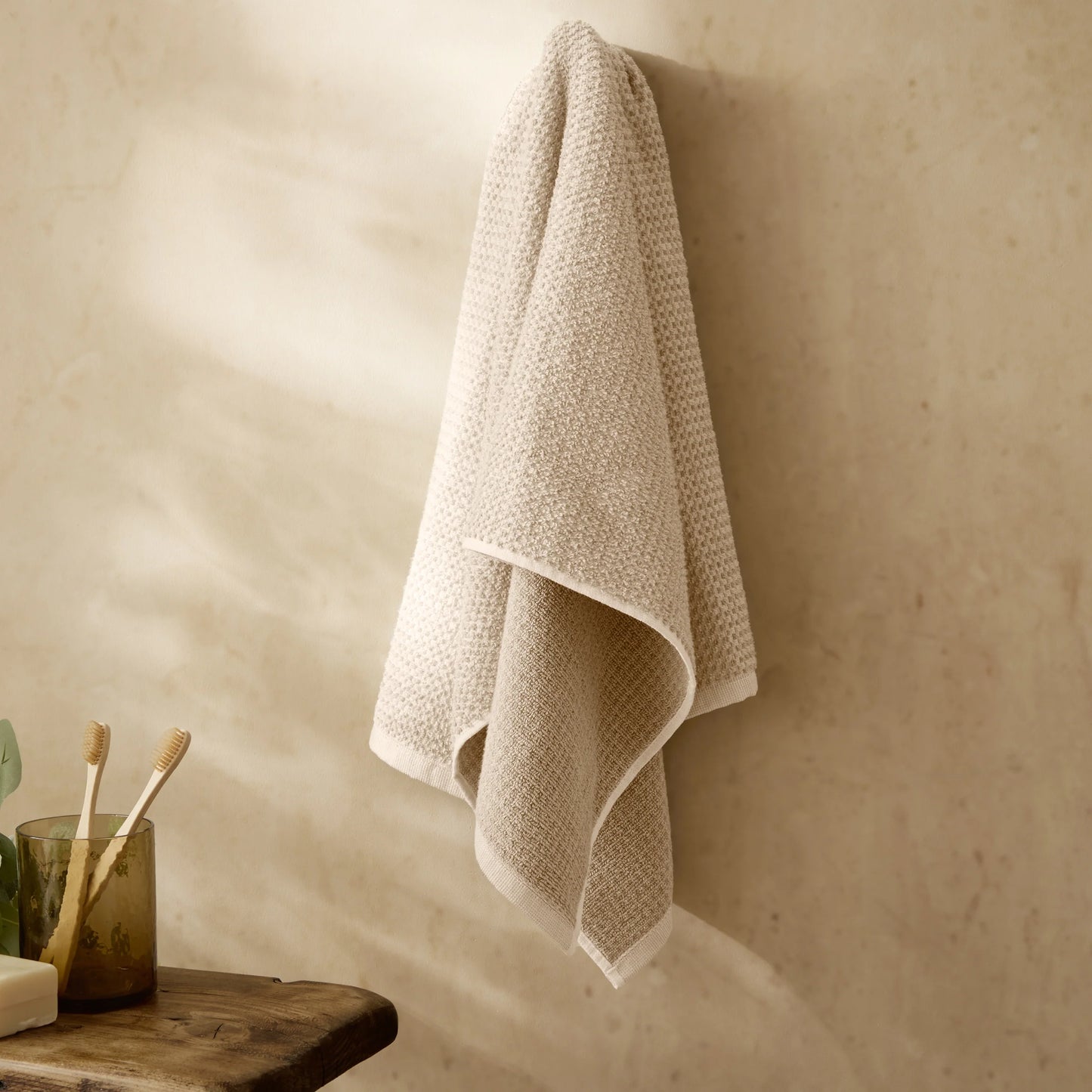 Yard Hebden Waffle Bath Towels - Stone