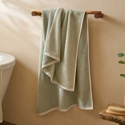 Yard Hebden Waffle Bath Towels - Bay Green