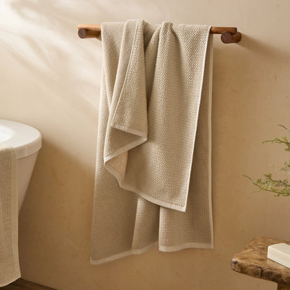 Yard Hebden Waffle Bath Towels - Stone