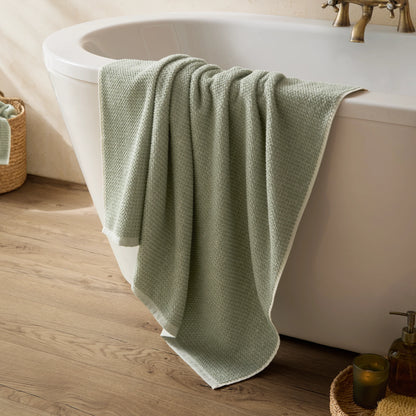 Yard Hebden Waffle Bath Towels - Bay Green