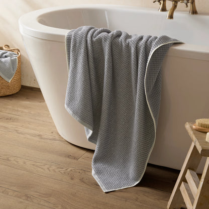Yard Hebden Waffle Bath Towels - Denim Blue