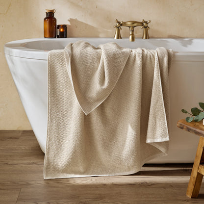 Yard Hebden Waffle Bath Towels - Stone