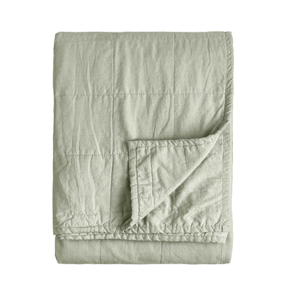 Yard Hebden Washed Cotton Bedspread - Bay Green
