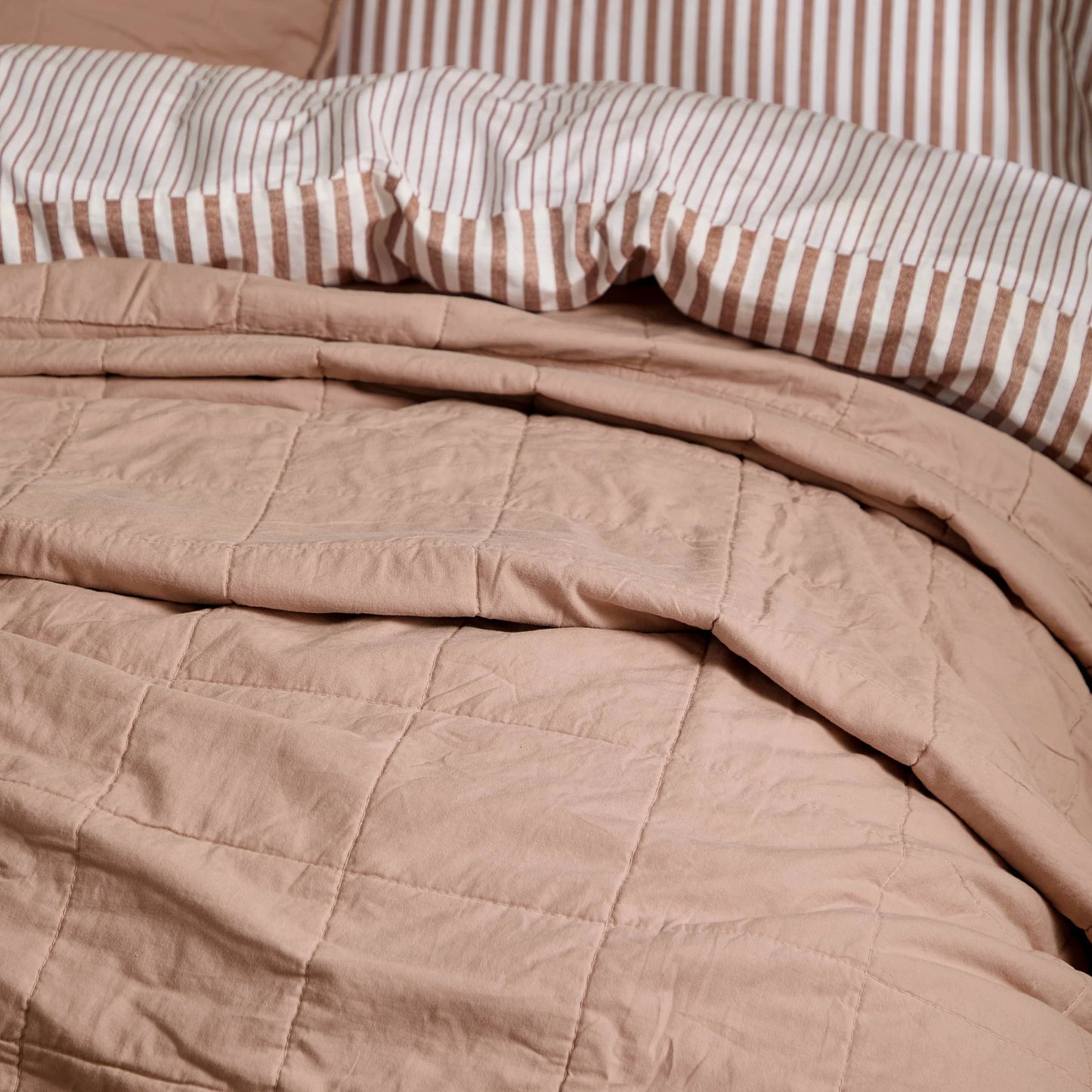 Yard Hebden Washed Cotton Bedspread - Cotta