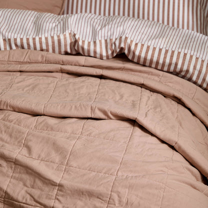 Yard Hebden Washed Cotton Bedspread - Cotta