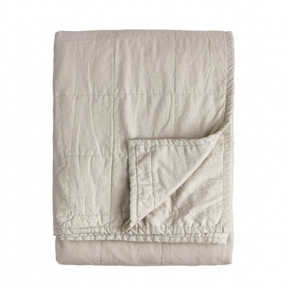 Yard Hebden Washed Cotton Bedspread - Stone