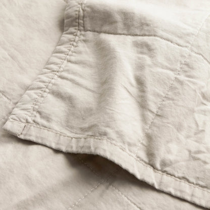 Yard Hebden Washed Cotton Bedspread - Stone