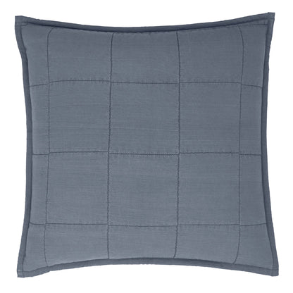 Yard Hebden Washed Cotton Cushion - Denim Blue