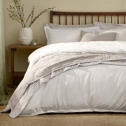Yard Hebden Washed Cotton Duvet Cover Set - Chalk