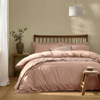 Yard Hebden Washed Cotton Duvet Cover Set - Cotta