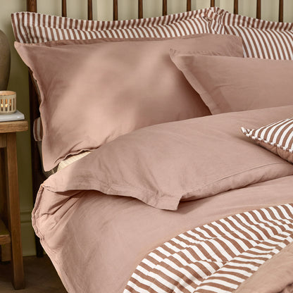 Yard Hebden Washed Cotton Duvet Cover Set - Cotta