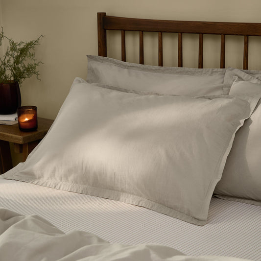 Yard Hebden Washed Cotton Duvet Cover Set - Stone