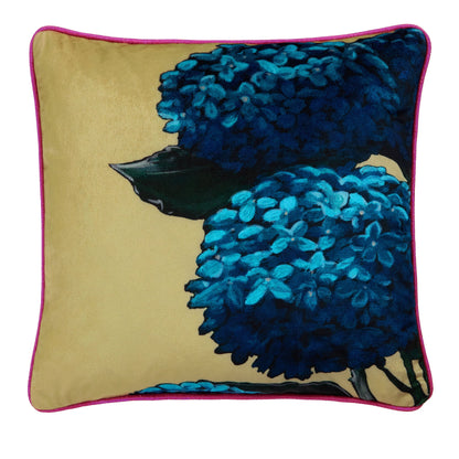 Hiyah Hydrangea Cushion by Laurence Llewelyn-Bowen in Lime 43 x 43cm - Cushion - Laurence Llewelyn-Bowen