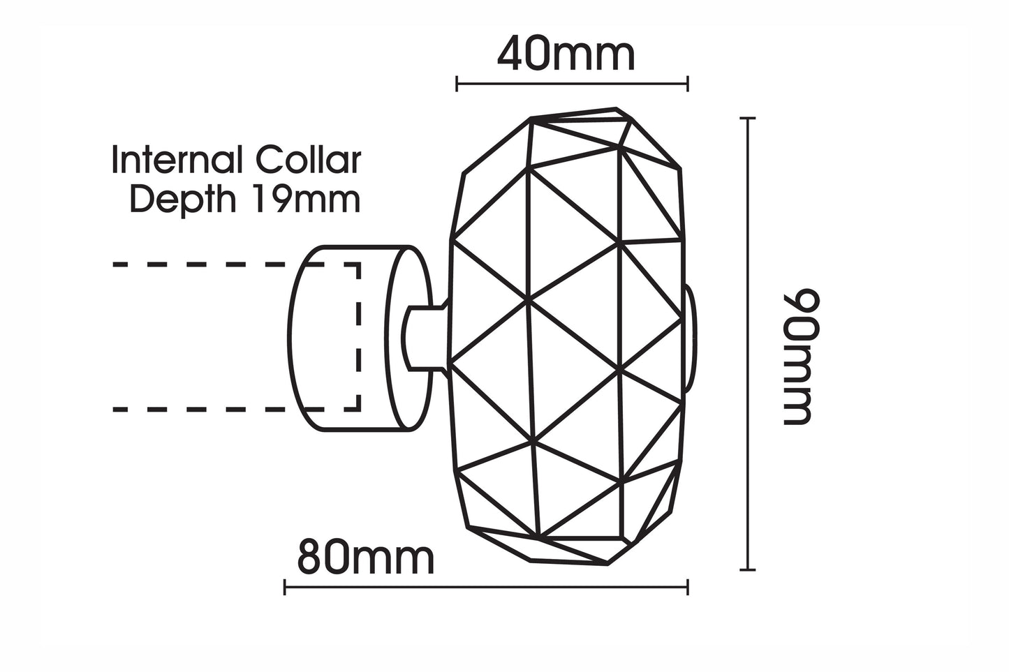 Hallis Neo Premium Faceted Ellipse 35mm Metal Curtain Pole - Stainless Steel