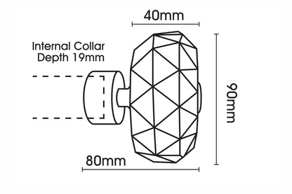 Hallis Neo Premium Faceted Ellipse 35mm Metal Curtain Pole - Stainless Steel
