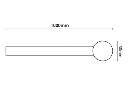 Hallis Artisan Mini Cannon 12mm Wrought Iron Metal Portiere Rod - Black