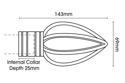 Hallis Galleria Metals Caged Spear 35mm Metal Curtain Pole - Chrome