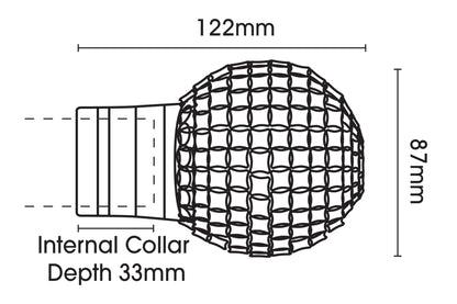 Hallis Galleria Square Studded Ball 35mm Metal Curtain Pole - Black Nickel