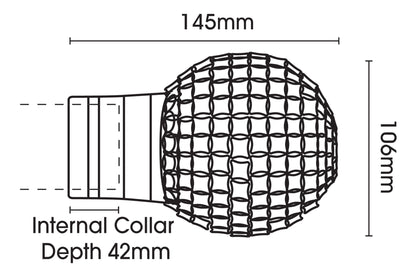 Hallis Galleria Square Studded Ball 50mm Metal Curtain Pole - Black Nickel