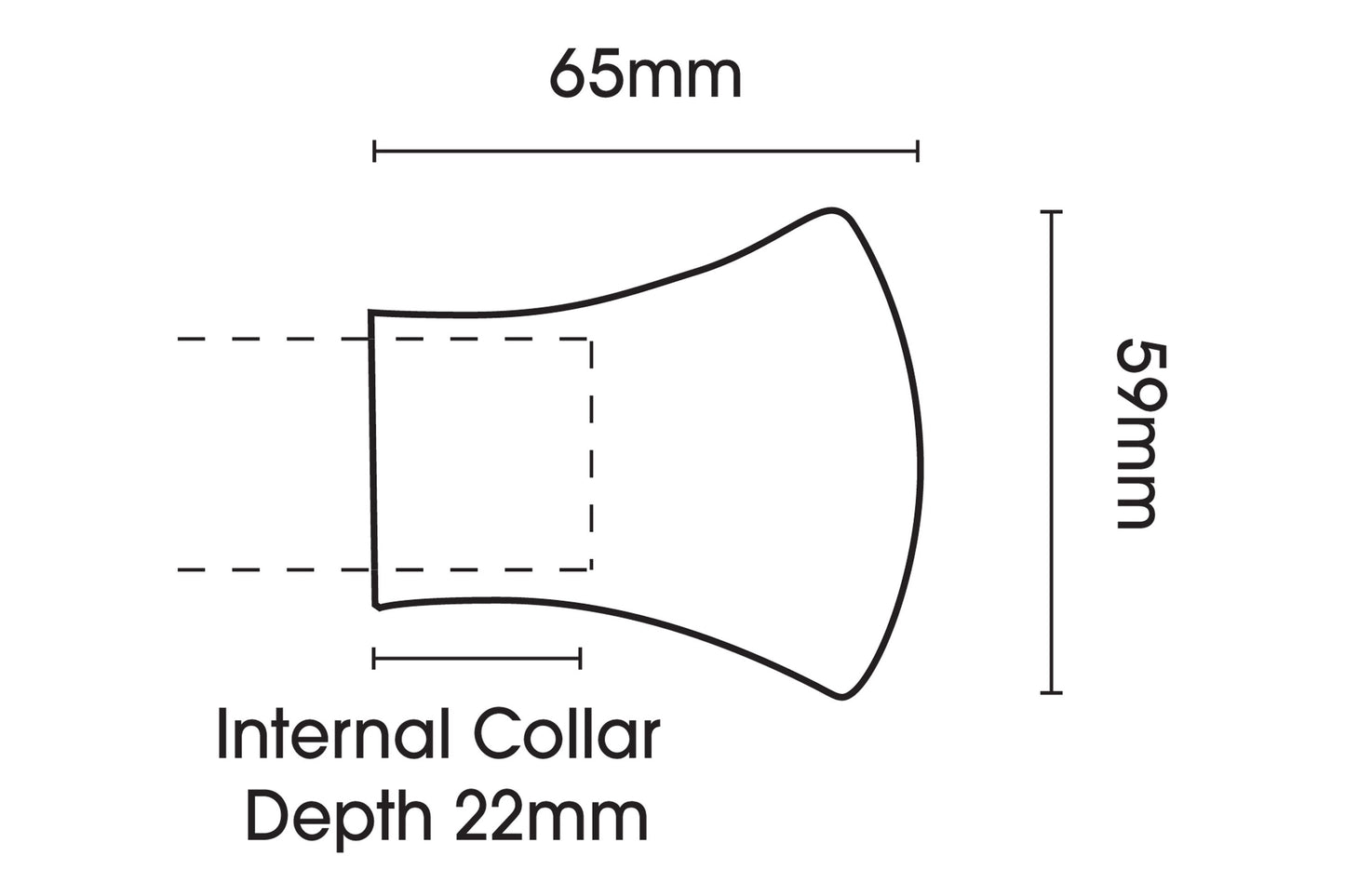 Hallis Neo Trumpet 35mm Metal Curtain Pole - Stainless Steel
