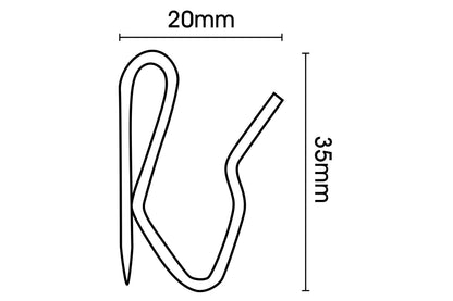 Hallis Steel/Zinc Pin Metal Curtain Hooks (Pack of 25)