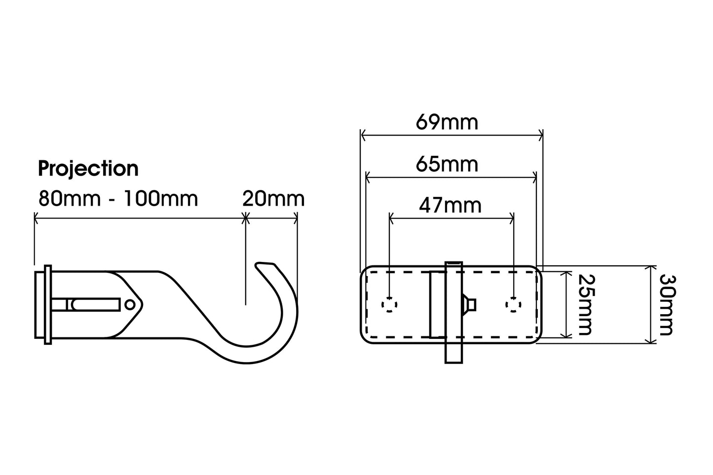 Hallis Arc 25mm Extendable Metal Curtain Pole Centre Bracket - Linen