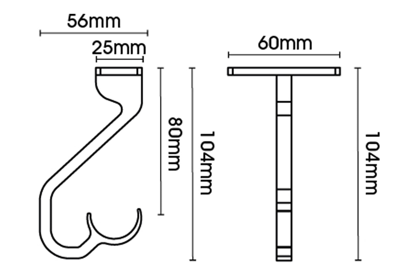 Hallis Arc 25mm Metal Curtain Pole Ceiling Passing Bracket - Gunmetal