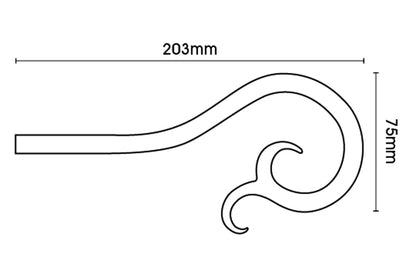 Hallis Artisan Filigree 12mm Wrought Iron Metal Curtain Pole - Black