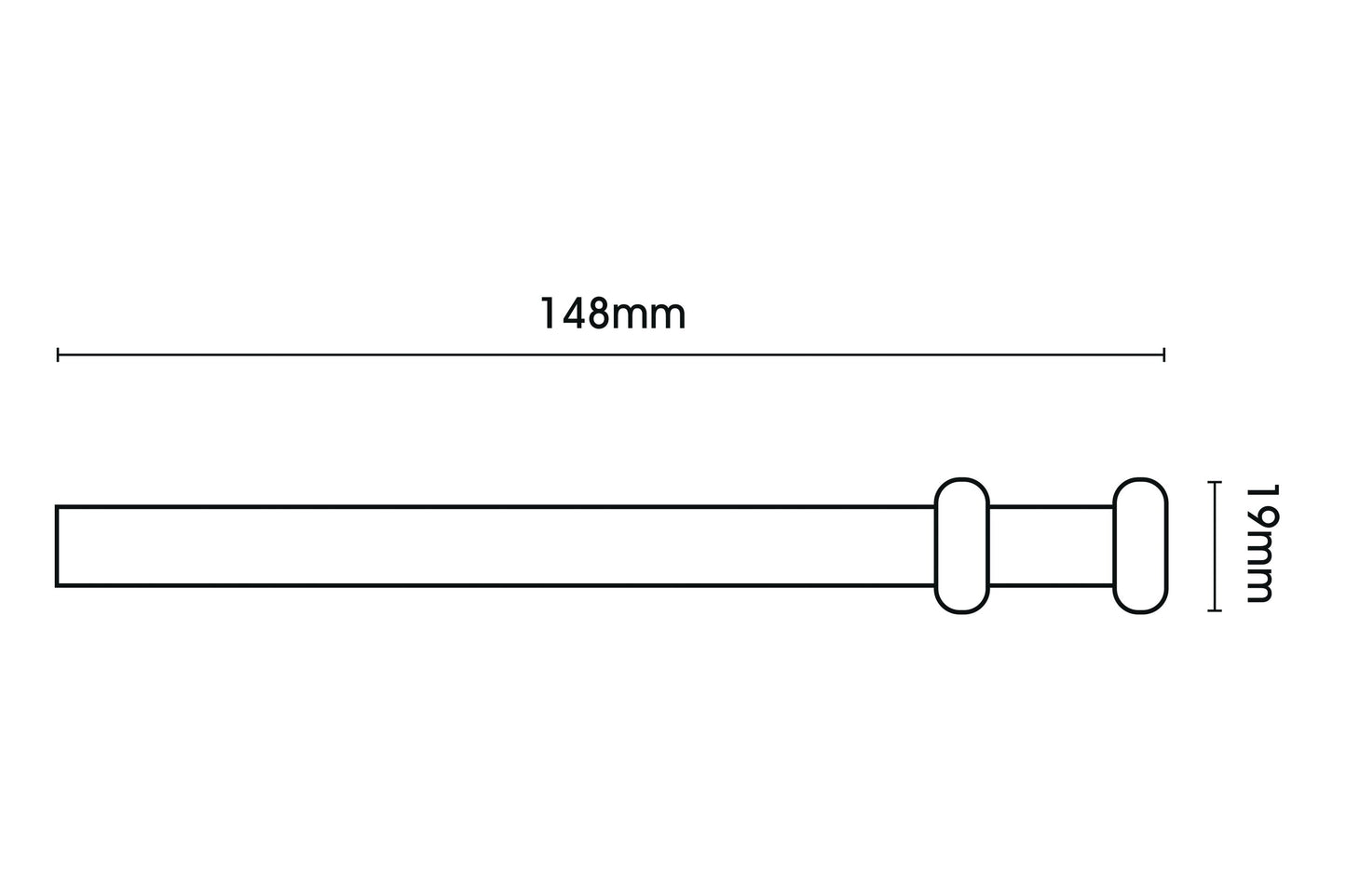 Hallis Artisan Stopper 12mm/16mm Wrought Iron Double Metal Curtain Pole - Black