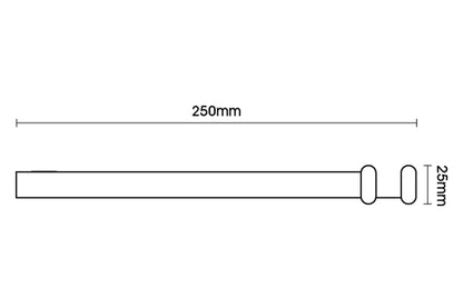 Hallis Artisan Stopper 16mm Wrought Iron Metal Curtain Pole - Black
