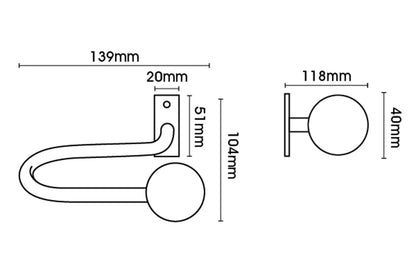 Hallis Artisan Cannon Wrought Iron Metal Curtain Holdbacks (Pair)