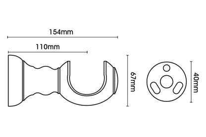Hallis Ashbridge Kew 45mm Wooden Curtain Pole - Champagne Gold