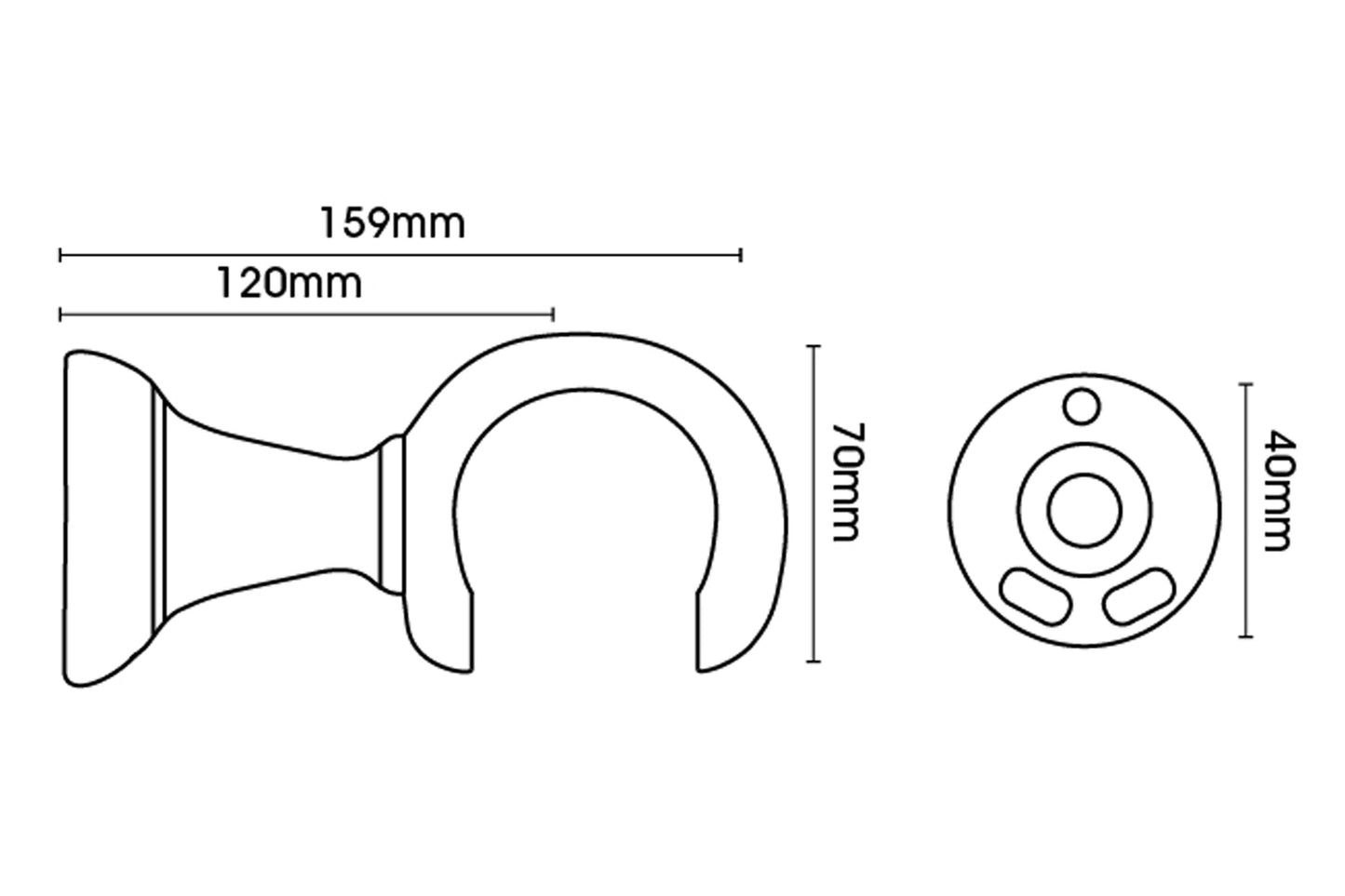 Hallis Eden 45mm Wooden Curtain Pole Clasp Bracket - Natural Ash