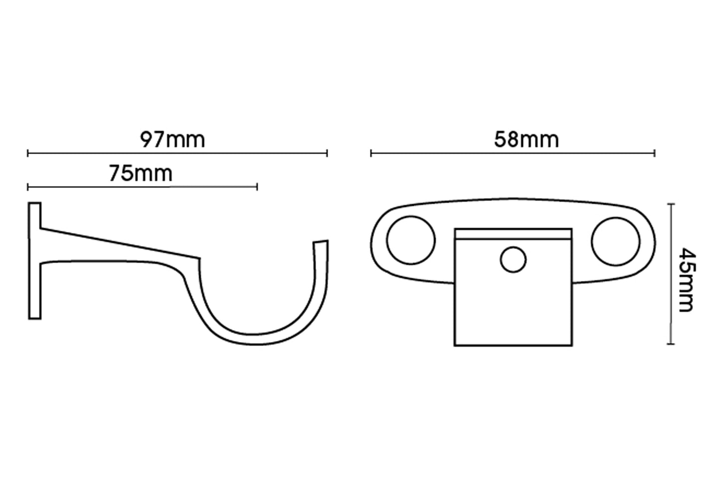 Hallis Galleria 35mm Metal Curtain Pole Centre Bracket - Brushed Silver