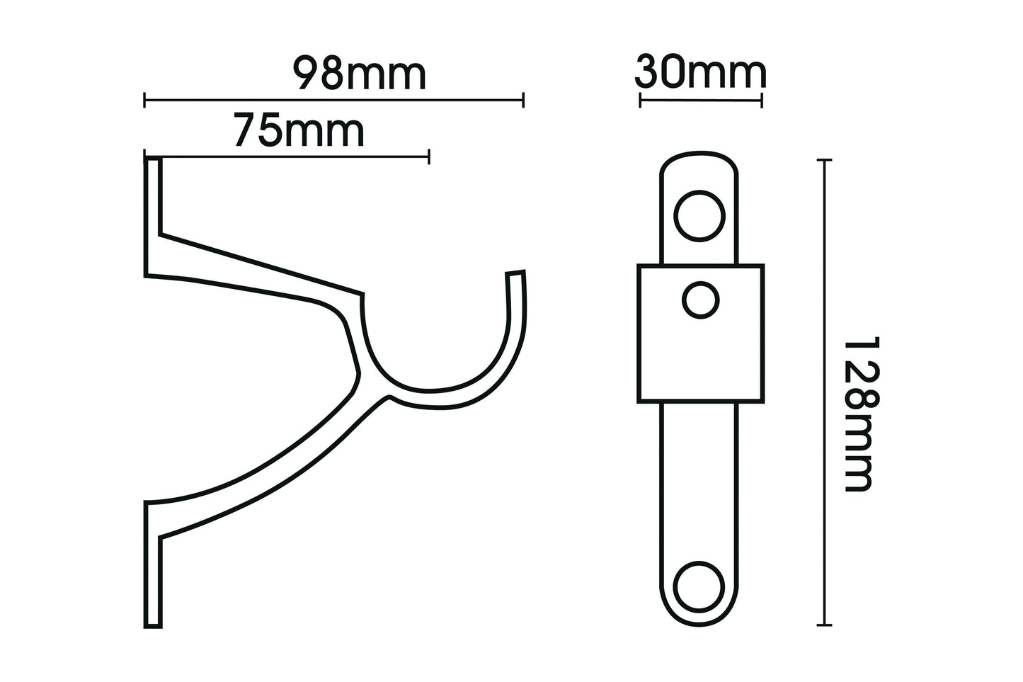 Hallis Galleria 35mm Metal Curtain Pole End Bracket - Burnished Brass