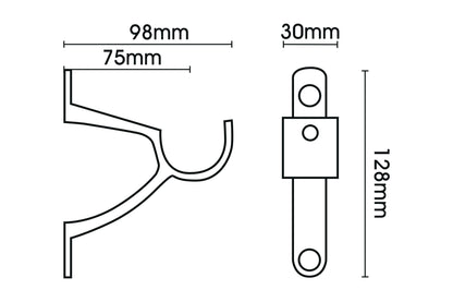 Hallis Galleria 35mm Metal Curtain Pole End Bracket - Burnished Brass