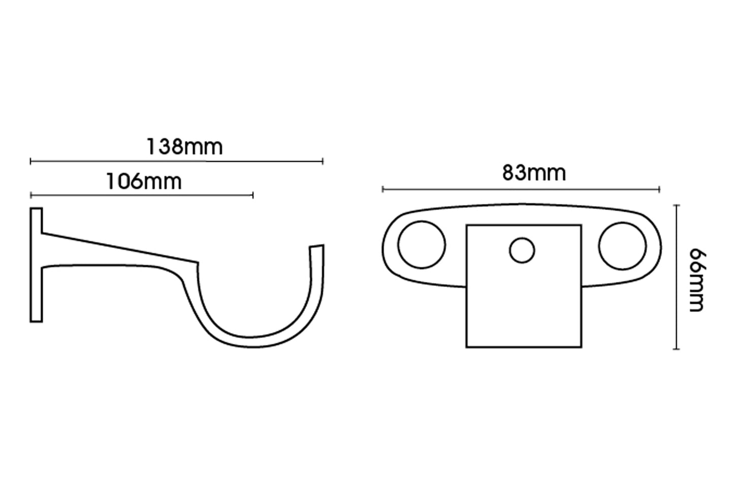 Hallis Galleria 50mm Metal Curtain Pole Centre Bracket - Brushed Silver