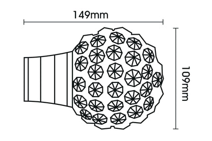 Hallis Galleria Clear Jewelled Cage 50mm Metal Curtain Pole - Brushed Silver